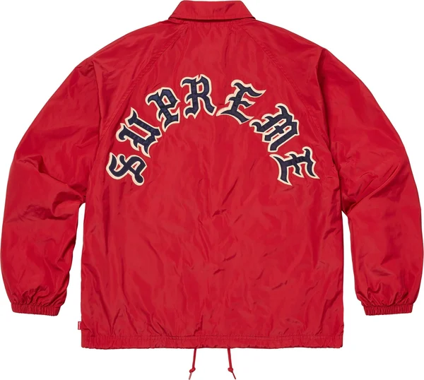Supreme Old English Arc Coaches Jacket - Red (front)