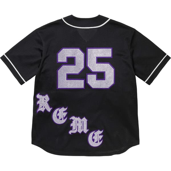 Supreme Old English Baseball Jersey - Black (front)