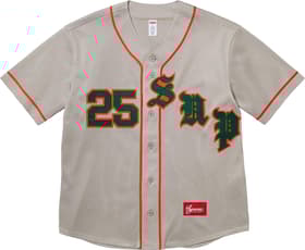 Supreme Old English Baseball Jersey Grey