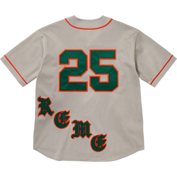 Supreme Old English Baseball Jersey - Grey (front)