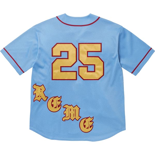 Supreme Old English Baseball Jersey - Light Blue (front)