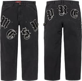 Supreme Old English Canvas Double Knee Painter Pant Black