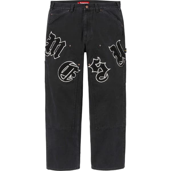 Supreme Old English Canvas Double Knee Painter Pant - Black (front)