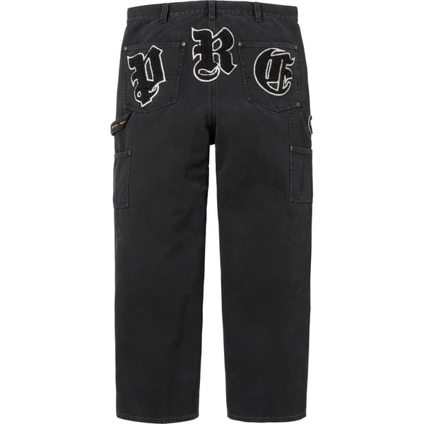Supreme Old English Canvas Double Knee Painter Pant - Black (front)