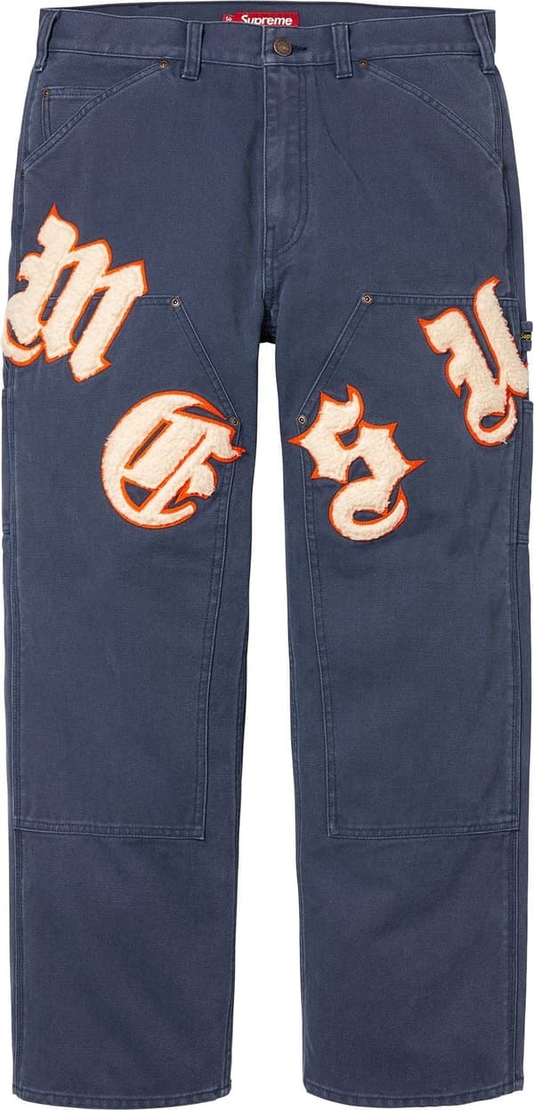 Supreme Old English Canvas Double Knee Painter Pant - Navy (front)