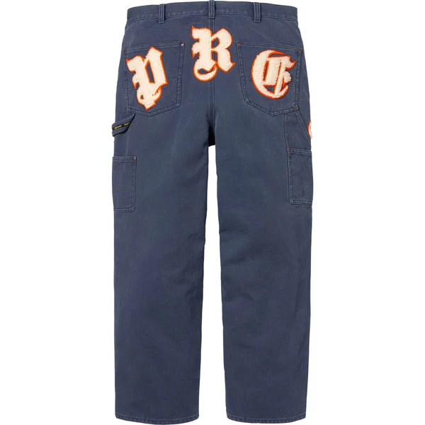 Supreme Old English Canvas Double Knee Painter Pant - Navy (front)