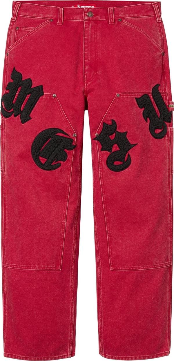 Supreme Old English Canvas Double Knee Painter Pant - Red (front)