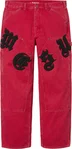 Supreme Old English Canvas Double Knee Painter Pant - Red (front)