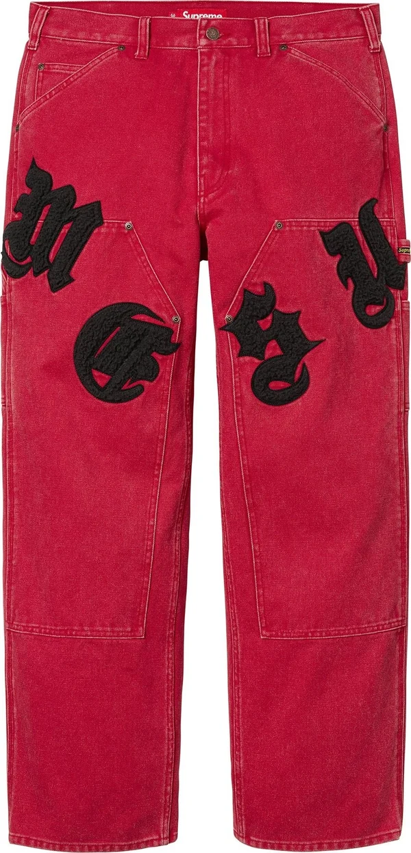 Supreme Old English Canvas Double Knee Painter Pant - Red (front)