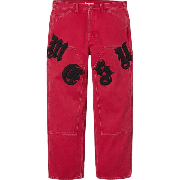 Supreme Old English Canvas Double Knee Painter Pant - Red (front)