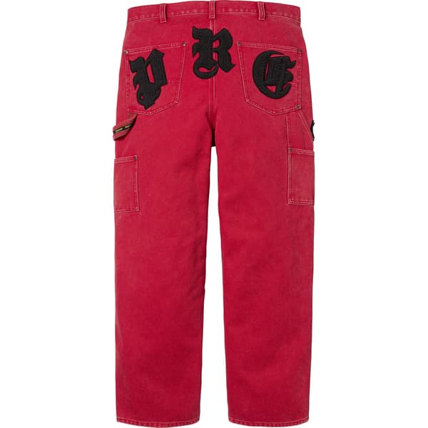 Supreme Old English Canvas Double Knee Painter Pant - Red (front)