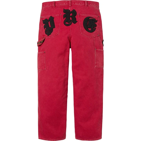 Supreme Old English Canvas Double Knee Painter Pant - Red (front)