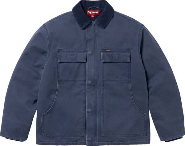 Supreme Old English Canvas Work Jacket - Navy (front)