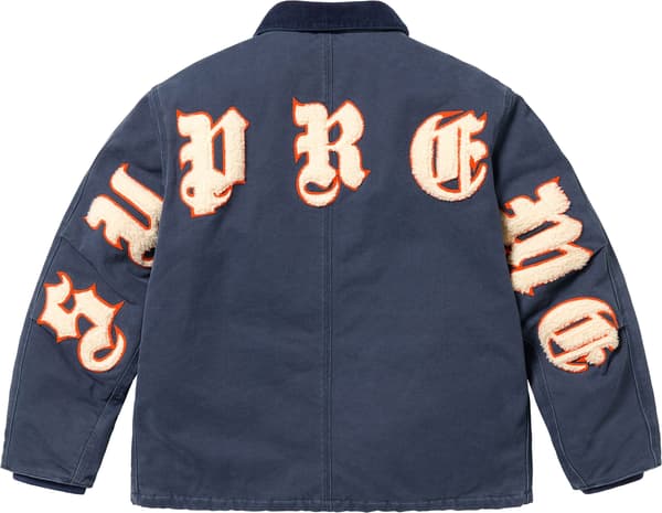 Supreme Old English Canvas Work Jacket - Navy (front)
