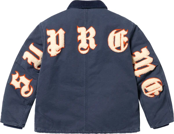 Supreme Old English Canvas Work Jacket - Navy (front)