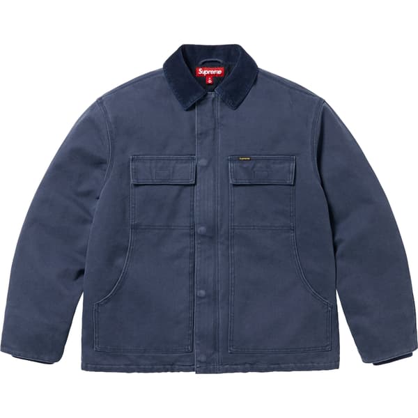 Supreme Old English Canvas Work Jacket - Navy (front)