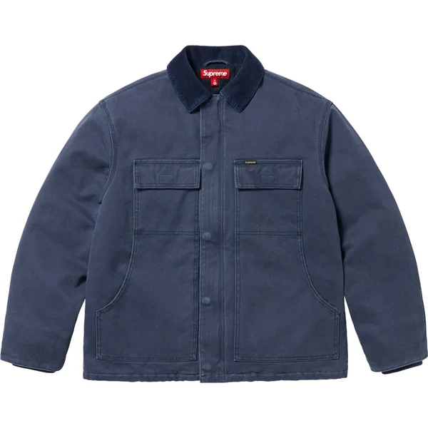 Supreme Old English Canvas Work Jacket - Navy (front)