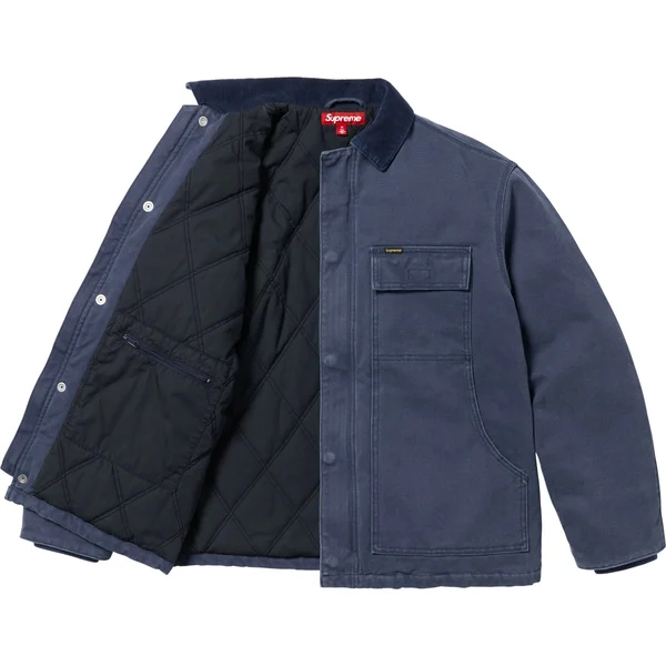Supreme Old English Canvas Work Jacket - Navy (front)
