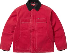 Supreme Old English Canvas Work Jacket Red