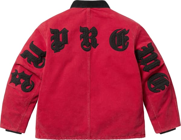 Supreme Old English Canvas Work Jacket - Red (front)
