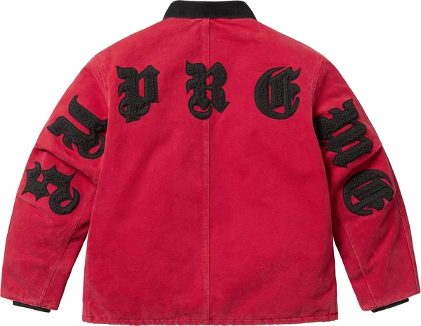 Supreme Old English Canvas Work Jacket - Red (front)