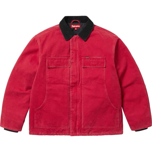 Supreme Old English Canvas Work Jacket - Red (front)