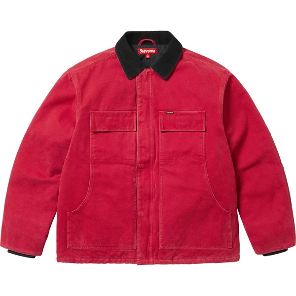 Supreme Old English Canvas Work Jacket - Red (front)
