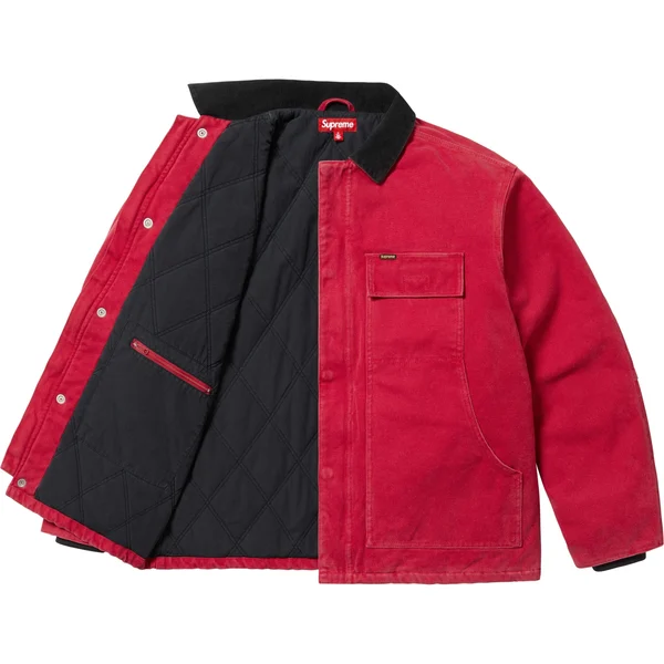 Supreme Old English Canvas Work Jacket - Red (front)