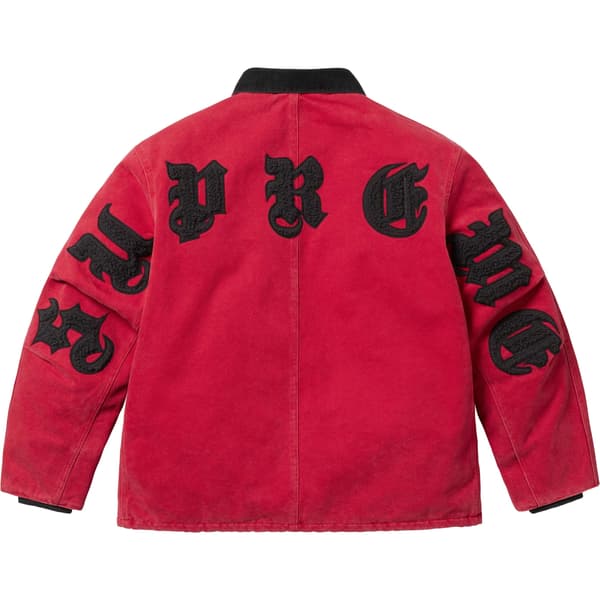 Supreme Old English Canvas Work Jacket - Red (front)