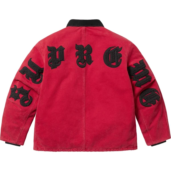 Supreme Old English Canvas Work Jacket - Red (front)
