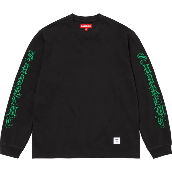 Supreme Old English L/S Top - Black (front)