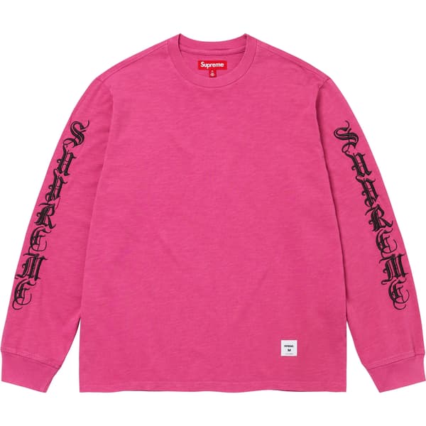 Supreme Old English L/S Top - Magenta (front)