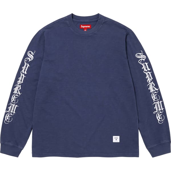 Supreme Old English L/S Top - Navy (front)