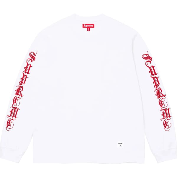 Supreme Old English L/S Top - White (front)