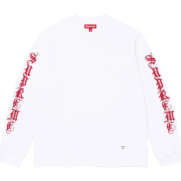 Supreme Old English L/S Top - White (front)