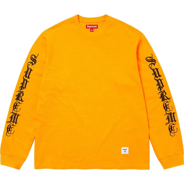 Supreme Old English L/S Top - Yellow (front)