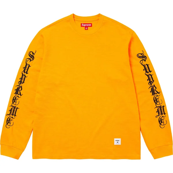 Supreme Old English L/S Top - Yellow (front)