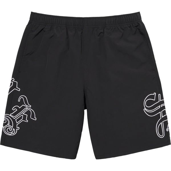 Supreme Old English Nylon Short - Black (front)