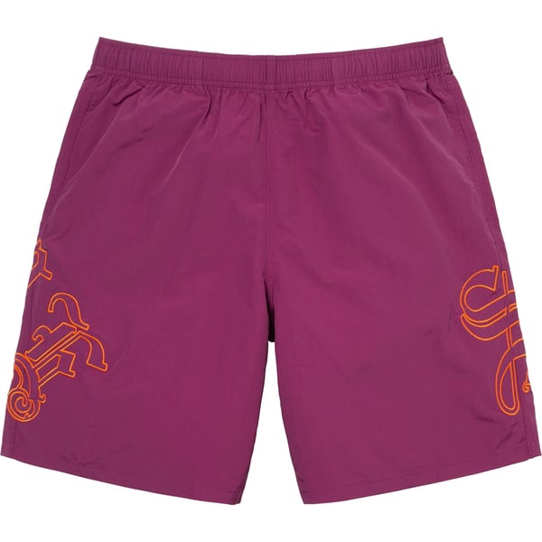 Supreme Old English Nylon Short - Plum (front)