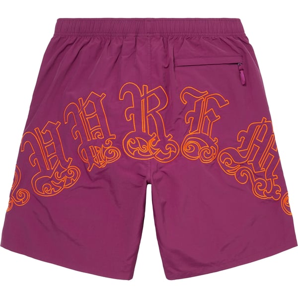 Supreme Old English Nylon Short - Plum (front)