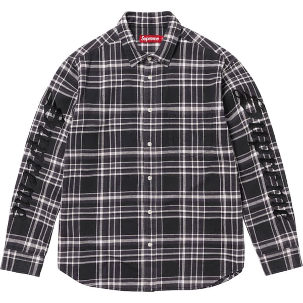 Supreme Old English Plaid Flannel Shirt - Black (front)