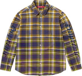 Supreme Old English Plaid Flannel Shirt Navy