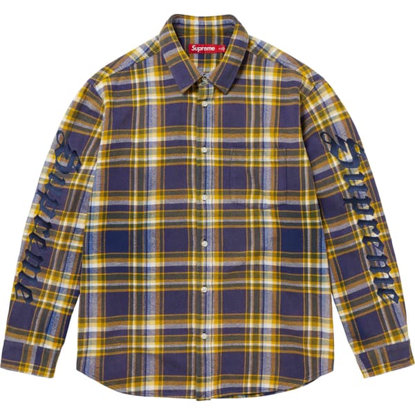 Supreme Old English Plaid Flannel Shirt - Navy (front)