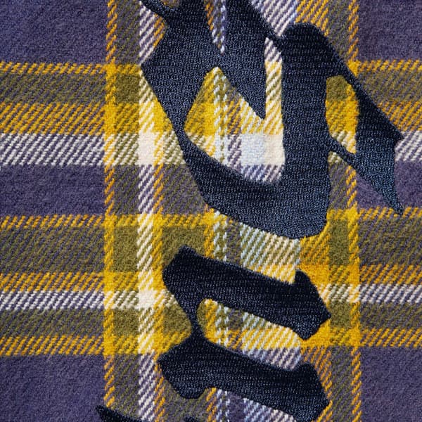 Supreme Old English Plaid Flannel Shirt - Navy (front)