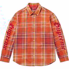 Supreme Old English Plaid Flannel Shirt Orange