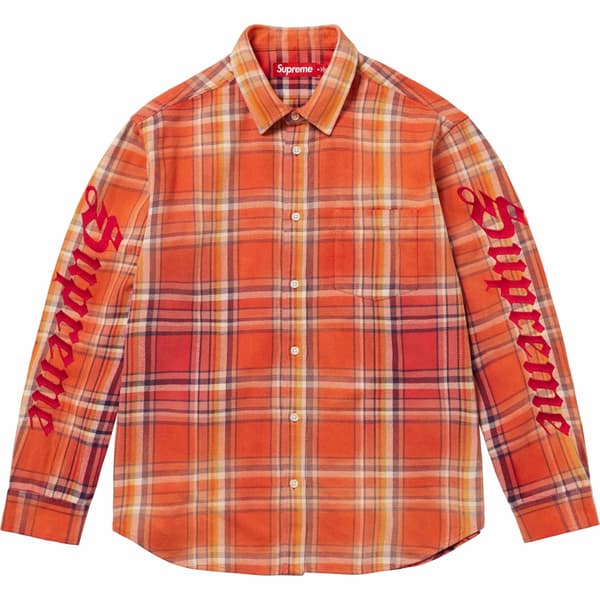 Supreme Old English Plaid Flannel Shirt - Orange (front)