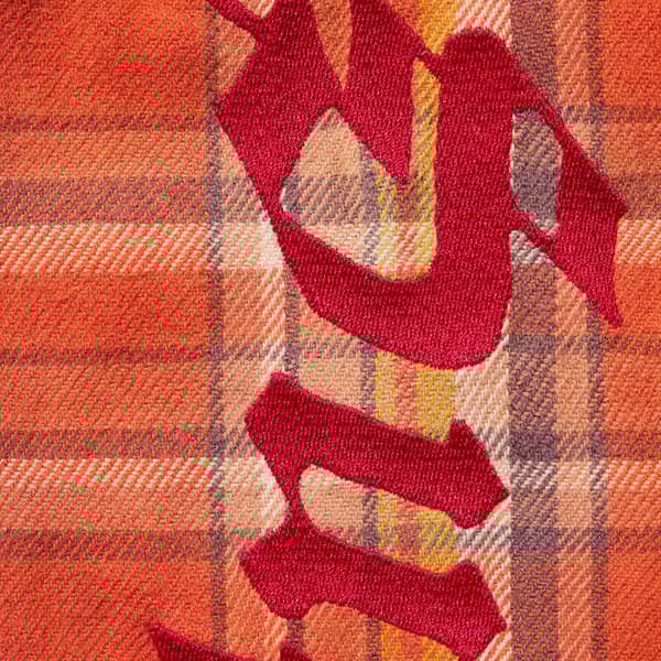 Supreme Old English Plaid Flannel Shirt - Orange (front)