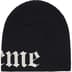 Supreme Old English Printed Beanie - Black (front)