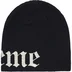 Supreme Old English Printed Beanie - Black (front)