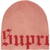 Supreme Old English Printed Beanie - Pale Red (front)